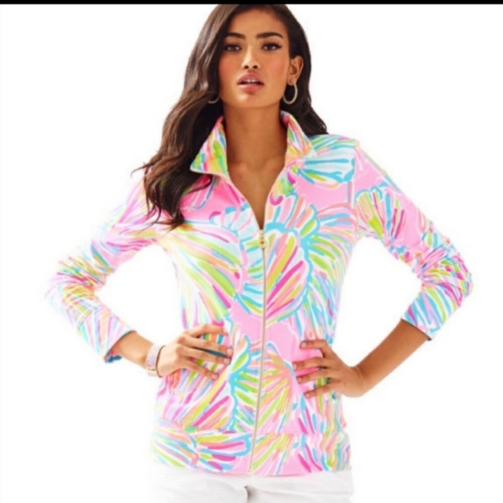 Lily Pulitzer Shellabrate Reagan Pink Pout Zip Up Summer Jacket